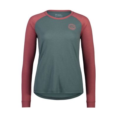 MONS ROYALE Icon Raglan Damen Merino Langarm Shirt blau/rot