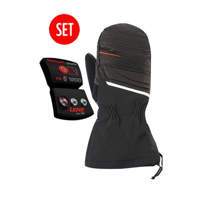 LENZ SET: Heizhandschuhe 6.0 finger cap Fäustlinge + Lithium pack rcB 1200