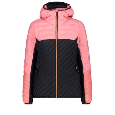 CMP Damen Daunen Kapuzenjacke rose/schwarz