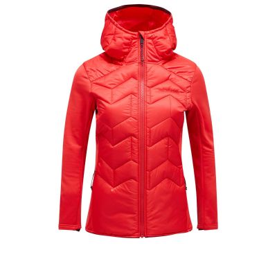 PEAK PERFORMANCE Damen Elevate Liner Hybrid Kapuzenjacke rot
