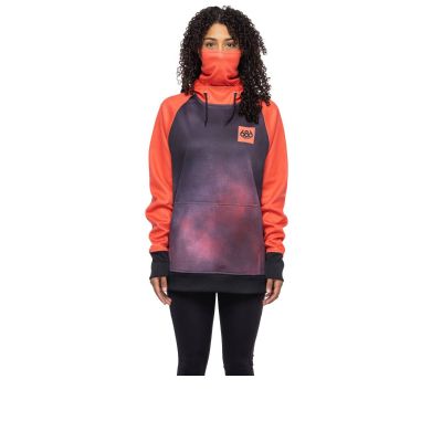 686 Damen Bonded Fleece Pullover Hot Coral