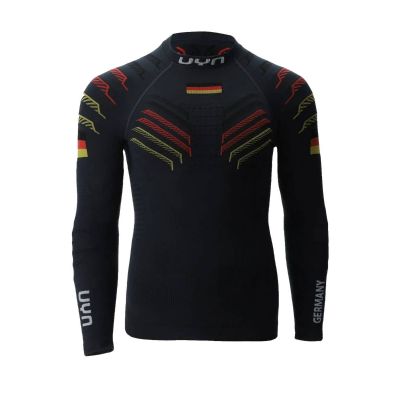 UYN Junior Natyon 3.0 Deutschland Ski Sport Shirt Langarm Turtle Neck Junior