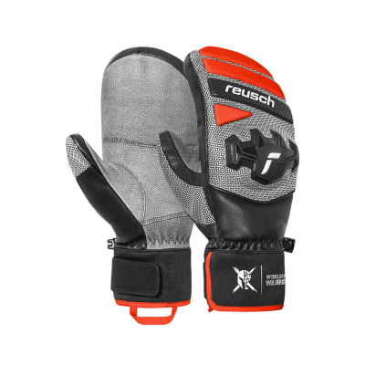 REUSCH Worldcup Warrior Team Fäustling Rennhandschuhe grau/orange