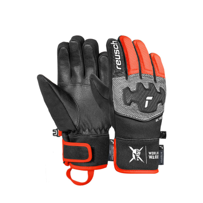 REUSCH Worldcup Warrior Prime R-TEX XT Junior Rennhandschuh grau/orange