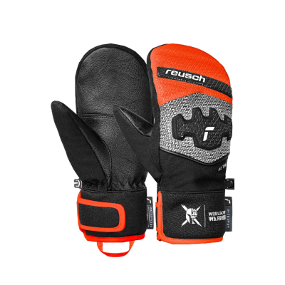 REUSCH Worldcup Warrior Prime R-TEX XT Junior Fäustling Rennhandschuh grau/orange
