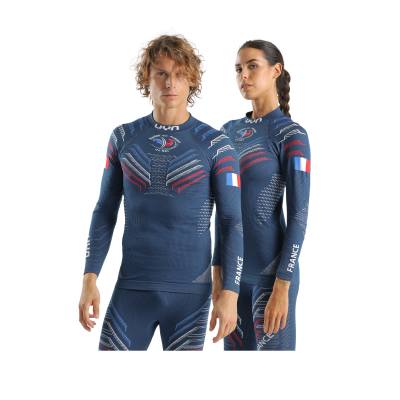 UYN Natyon 3.0 Frankreich Ski Sport Shirt Langarm Turtle Neck