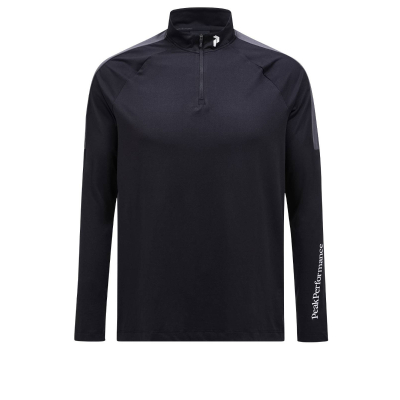 PEAK PERFORMANCE Herren Half Zip Langarmshirt schwarz/grau
