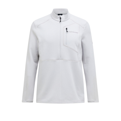 PEAK PERFORMANCE Herren Trail Polartec Power Grid Half Zip Kapuzenpullover weiß