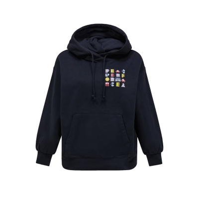 PEAK PERFORMANCE Damen Terry Graphic Kapuzenpullover schwarz