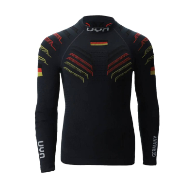 UYN Junior Natyon 3.0 Deutschland Ski Sport Shirt Langarm Turtle Neck Junior